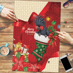 Palm Cockatoo Christmas Australia Puzzle Aussie Xmas Sock Coquette Bow
