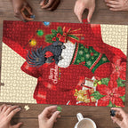 Palm Cockatoo Christmas Australia Puzzle Aussie Xmas Sock Coquette Bow