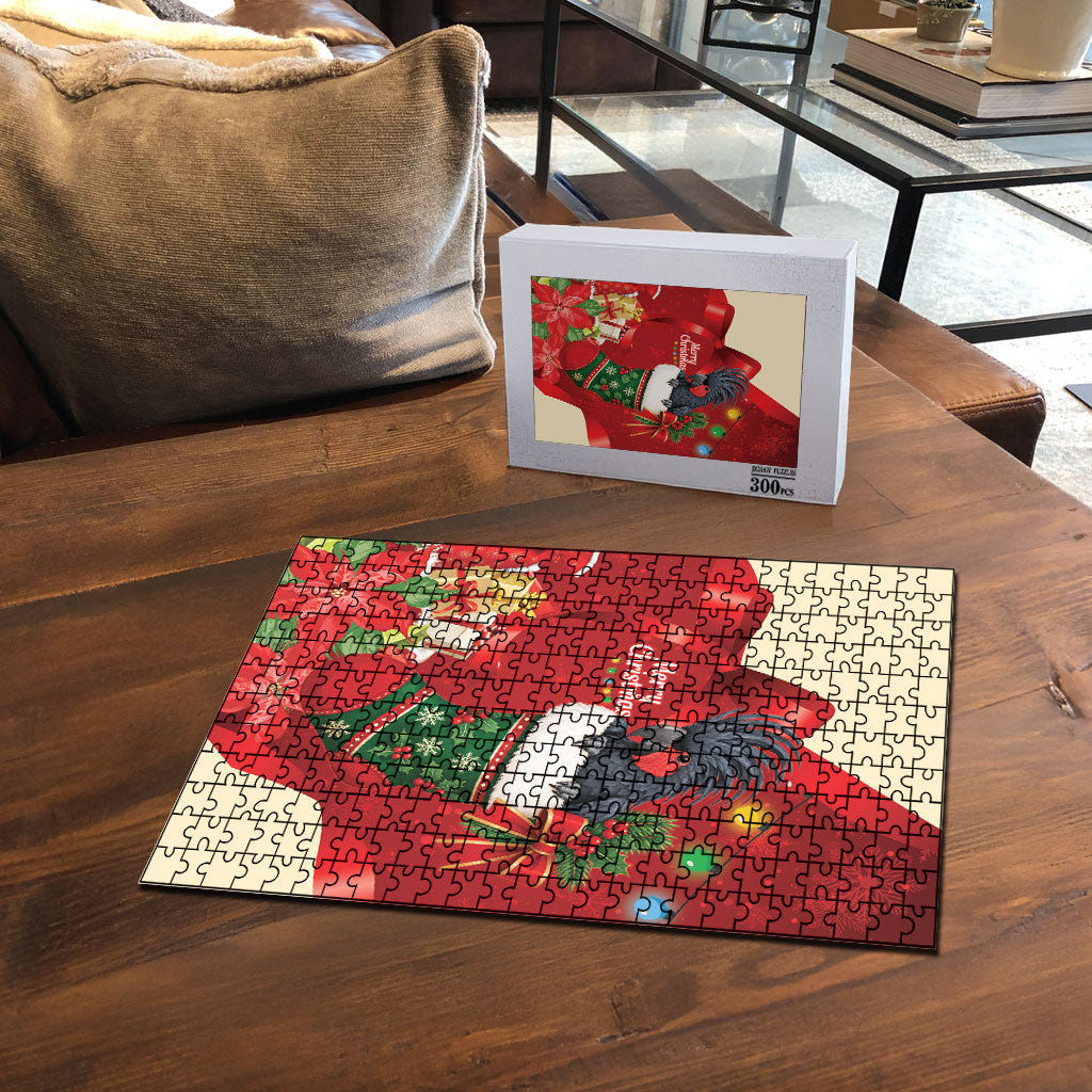 Palm Cockatoo Christmas Australia Puzzle Aussie Xmas Sock Coquette Bow
