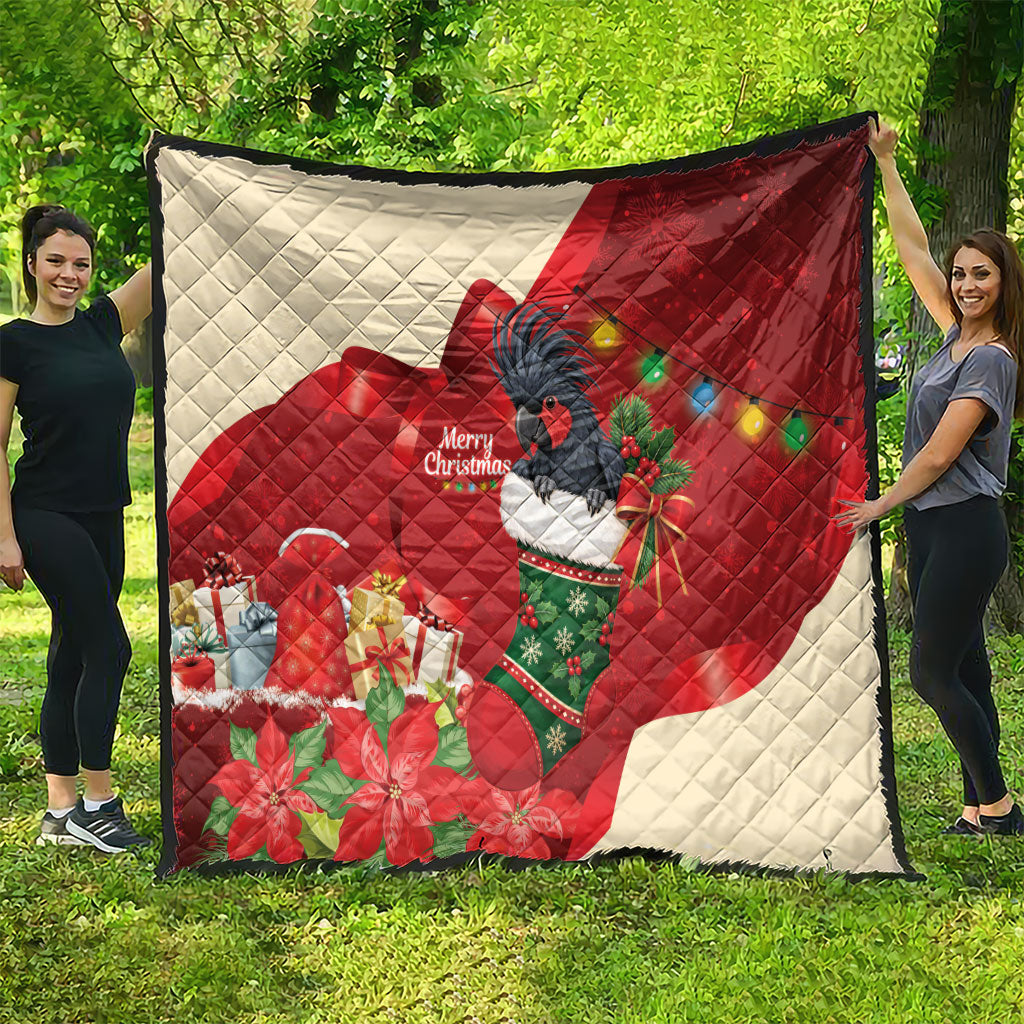 Palm Cockatoo Christmas Australia Quilt Aussie Xmas Sock Coquette Bow