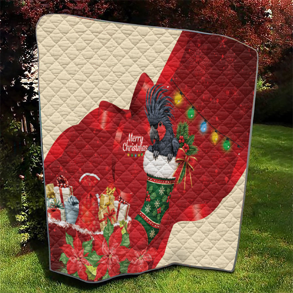Palm Cockatoo Christmas Australia Quilt Aussie Xmas Sock Coquette Bow