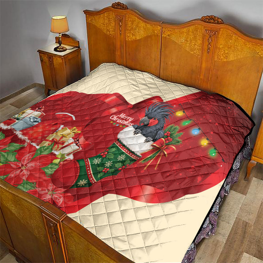 Palm Cockatoo Christmas Australia Quilt Aussie Xmas Sock Coquette Bow