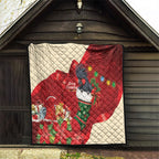 Palm Cockatoo Christmas Australia Quilt Aussie Xmas Sock Coquette Bow
