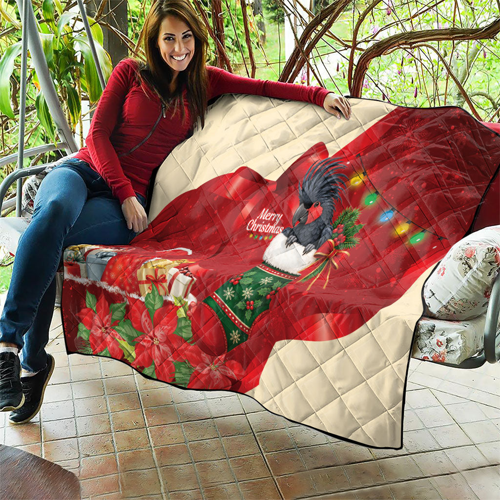 Palm Cockatoo Christmas Australia Quilt Aussie Xmas Sock Coquette Bow