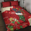 Palm Cockatoo Christmas Australia Quilt Bed Set Aussie Xmas Sock Coquette Bow