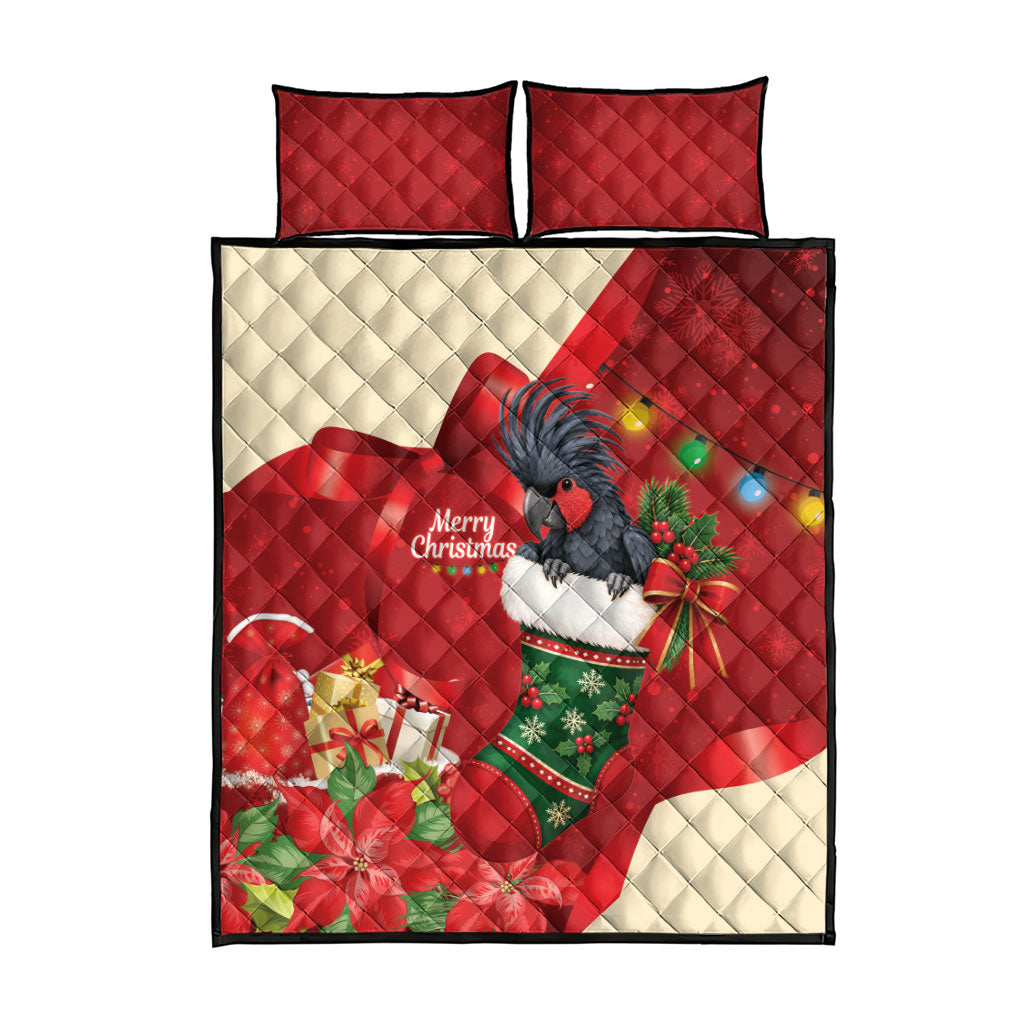 Palm Cockatoo Christmas Australia Quilt Bed Set Aussie Xmas Sock Coquette Bow