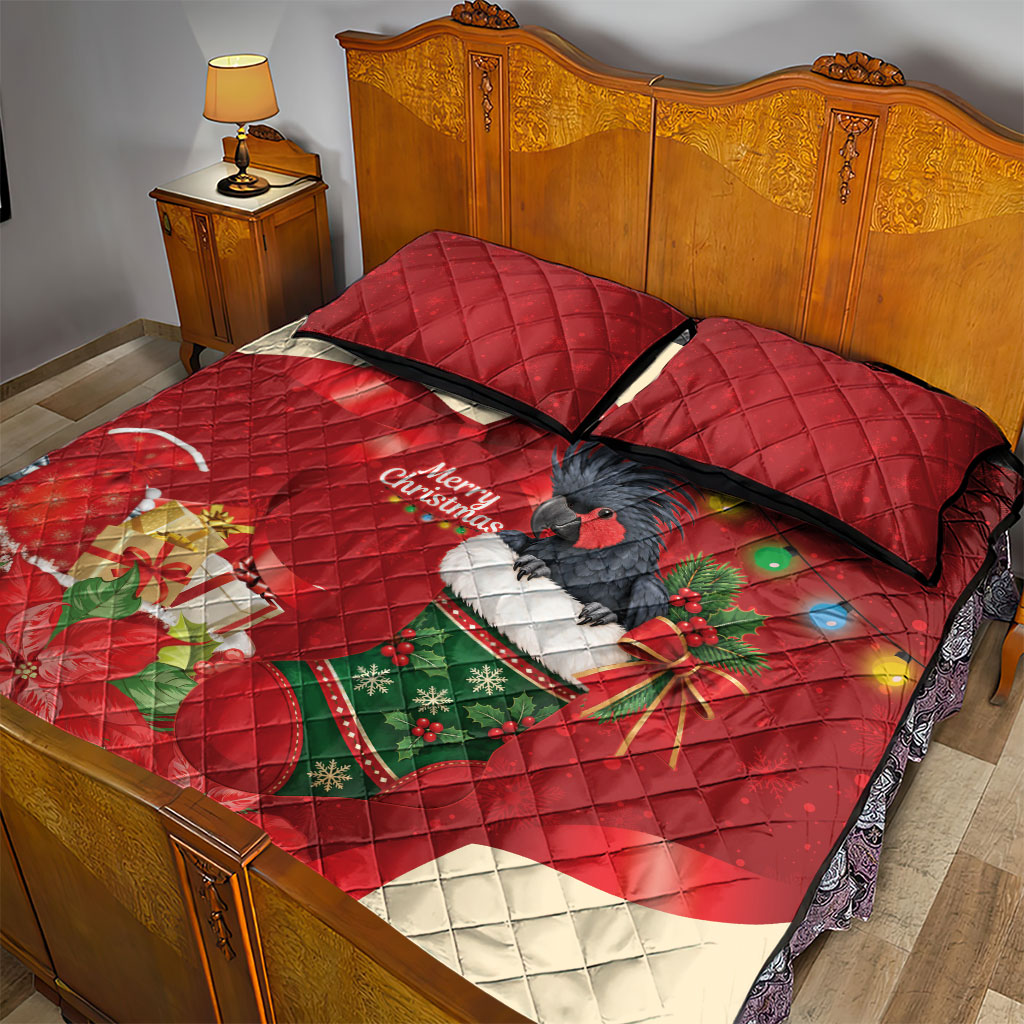 Palm Cockatoo Christmas Australia Quilt Bed Set Aussie Xmas Sock Coquette Bow