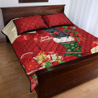 Palm Cockatoo Christmas Australia Quilt Bed Set Aussie Xmas Sock Coquette Bow