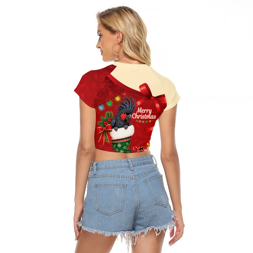 Palm Cockatoo Christmas Australia Raglan Cropped T Shirt Aussie Xmas Sock Coquette Bow