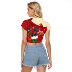 Palm Cockatoo Christmas Australia Raglan Cropped T Shirt Aussie Xmas Sock Coquette Bow
