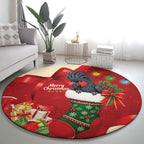 Palm Cockatoo Christmas Australia Round Carpet Aussie Xmas Sock Coquette Bow