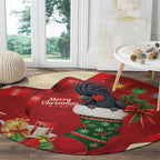 Palm Cockatoo Christmas Australia Round Carpet Aussie Xmas Sock Coquette Bow