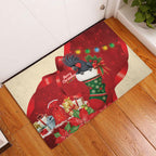 Palm Cockatoo Christmas Australia Rubber Doormat Aussie Xmas Sock Coquette Bow