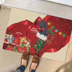 Palm Cockatoo Christmas Australia Rubber Doormat Aussie Xmas Sock Coquette Bow