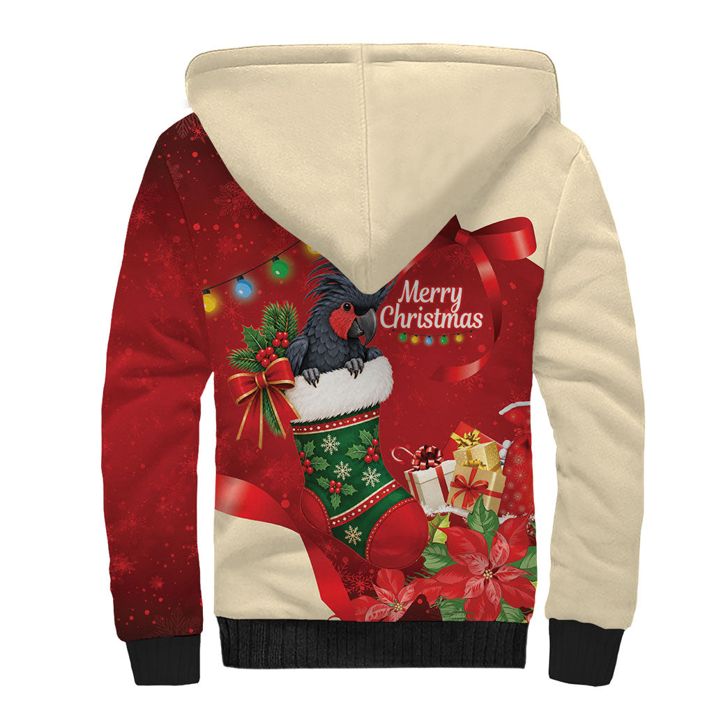 Palm Cockatoo Christmas Australia Sherpa Hoodie Aussie Xmas Sock Coquette Bow