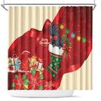 Palm Cockatoo Christmas Australia Shower Curtain Aussie Xmas Sock Coquette Bow