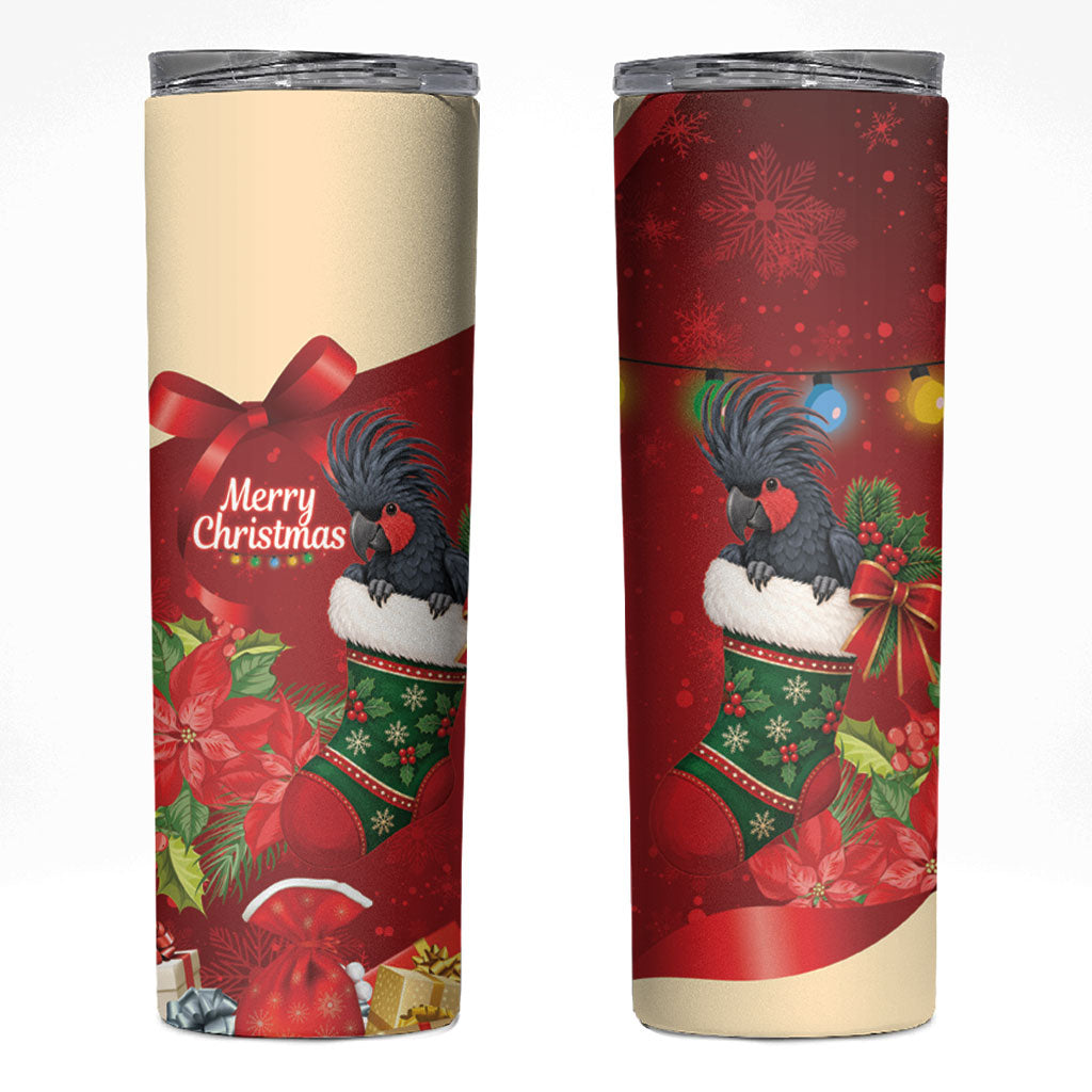 Palm Cockatoo Christmas Australia Skinny Tumbler Aussie Xmas Sock Coquette Bow