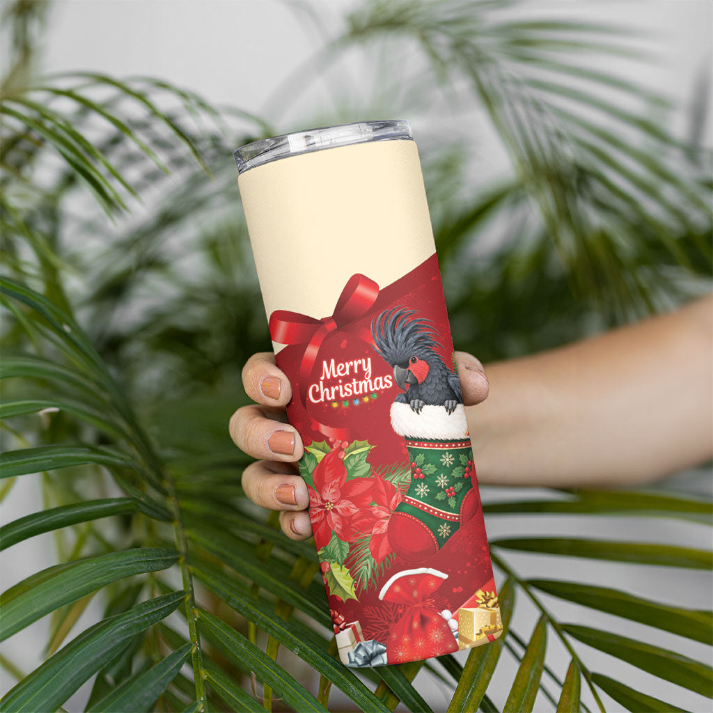 Palm Cockatoo Christmas Australia Skinny Tumbler Aussie Xmas Sock Coquette Bow
