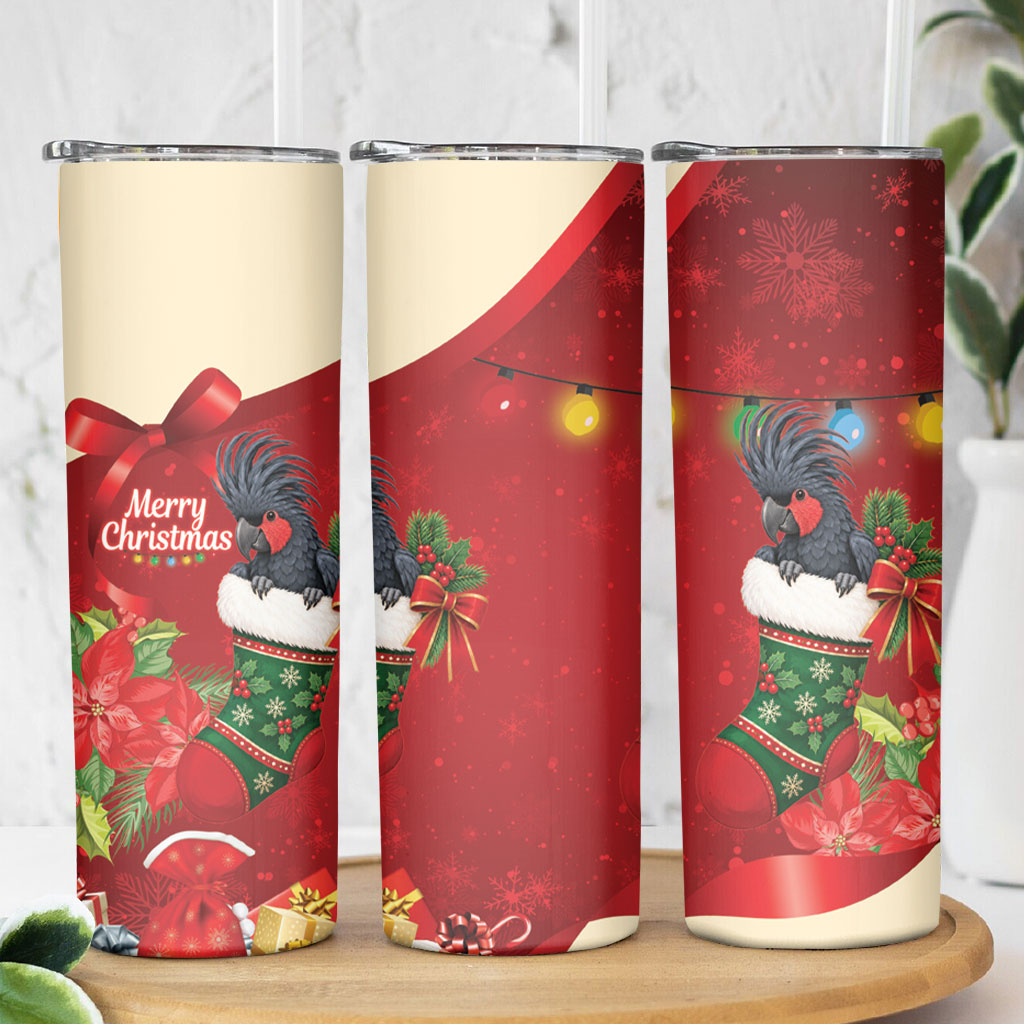 Palm Cockatoo Christmas Australia Skinny Tumbler Aussie Xmas Sock Coquette Bow