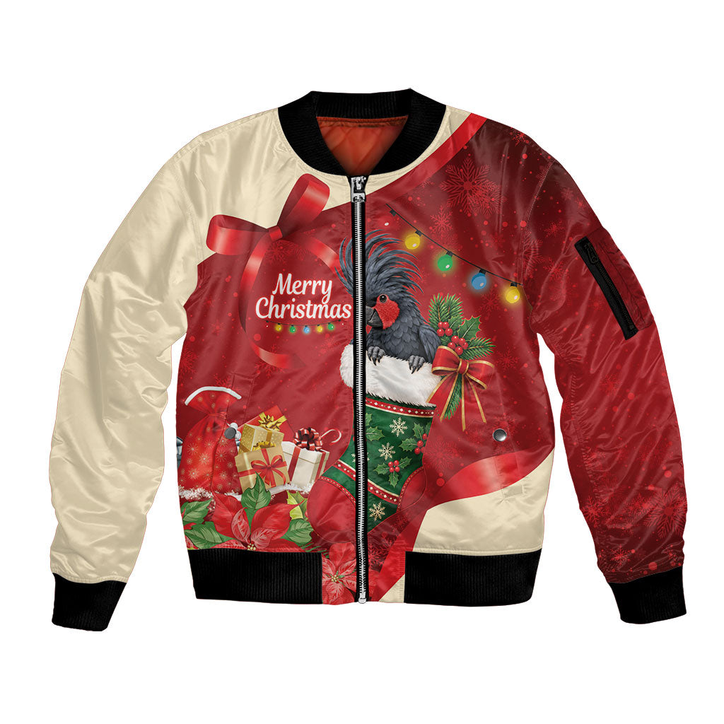 Palm Cockatoo Christmas Australia Sleeve Zip Bomber Jacket Aussie Xmas Sock Coquette Bow