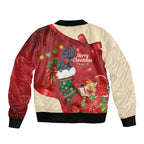 Palm Cockatoo Christmas Australia Sleeve Zip Bomber Jacket Aussie Xmas Sock Coquette Bow