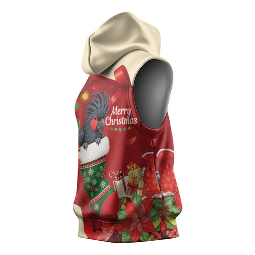 Palm Cockatoo Christmas Australia Sleeveless Hoodie Aussie Xmas Sock Coquette Bow