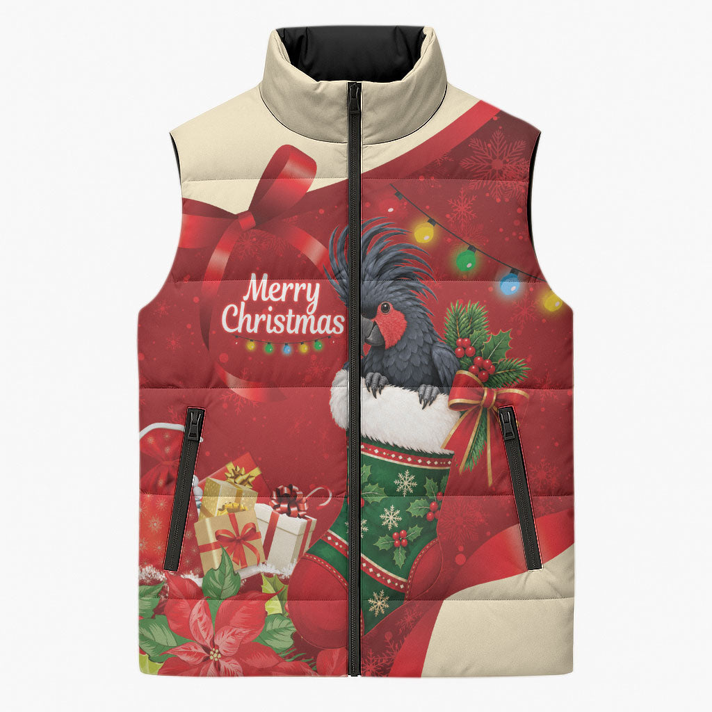 Palm Cockatoo Christmas Australia Sleeveless Puffer Jacket Aussie Xmas Sock Coquette Bow
