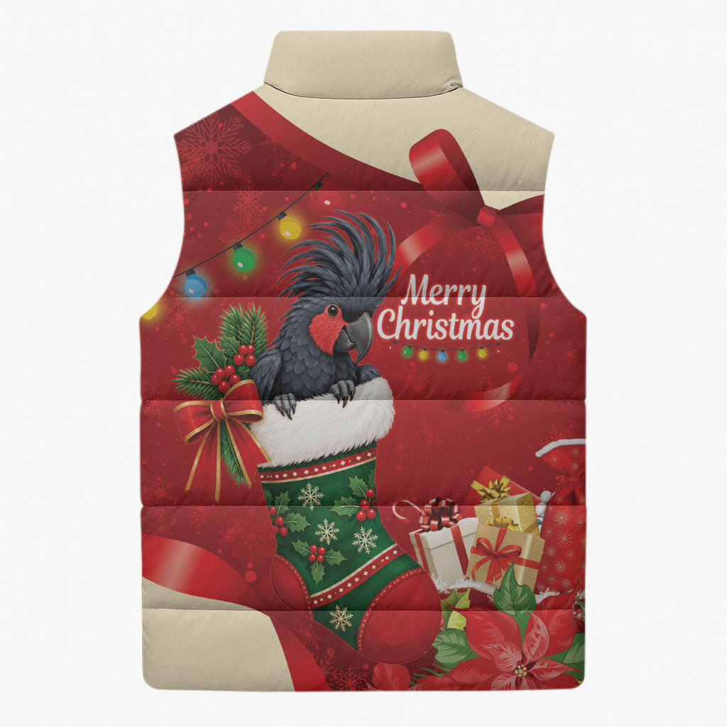 Palm Cockatoo Christmas Australia Sleeveless Puffer Jacket Aussie Xmas Sock Coquette Bow