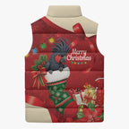 Palm Cockatoo Christmas Australia Sleeveless Puffer Jacket Aussie Xmas Sock Coquette Bow