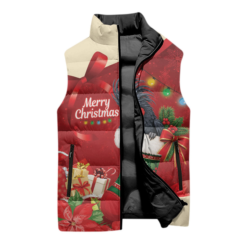 Palm Cockatoo Christmas Australia Sleeveless Puffer Jacket Aussie Xmas Sock Coquette Bow