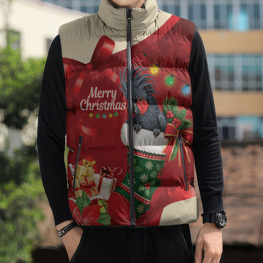Palm Cockatoo Christmas Australia Sleeveless Puffer Jacket Aussie Xmas Sock Coquette Bow