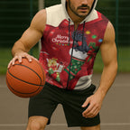 Palm Cockatoo Christmas Australia Sleeveless Zip Hoodie Aussie Xmas Sock Coquette Bow
