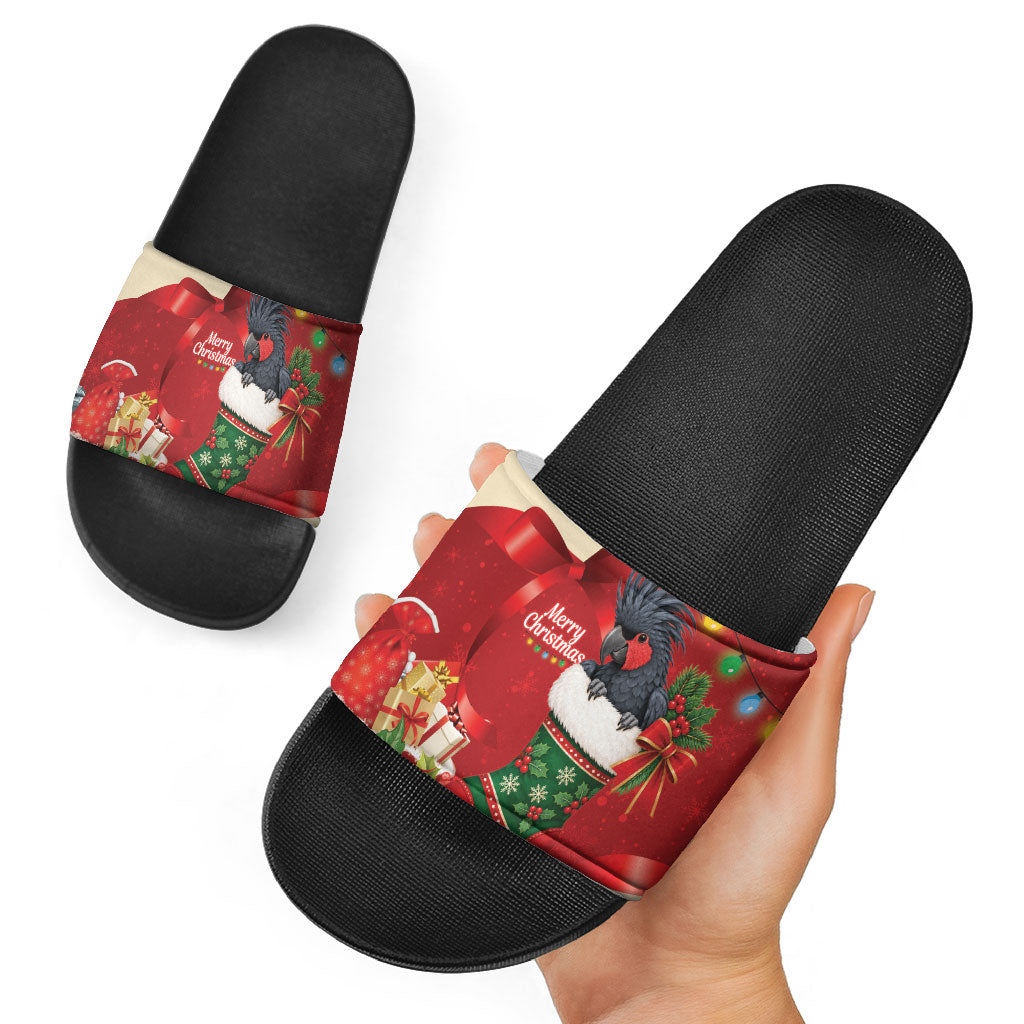 Palm Cockatoo Christmas Australia Slide Sandals Aussie Xmas Sock Coquette Bow
