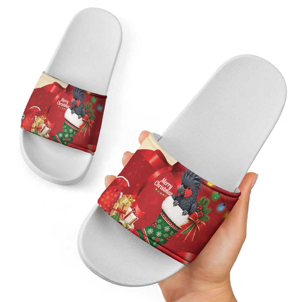 Palm Cockatoo Christmas Australia Slide Sandals Aussie Xmas Sock Coquette Bow