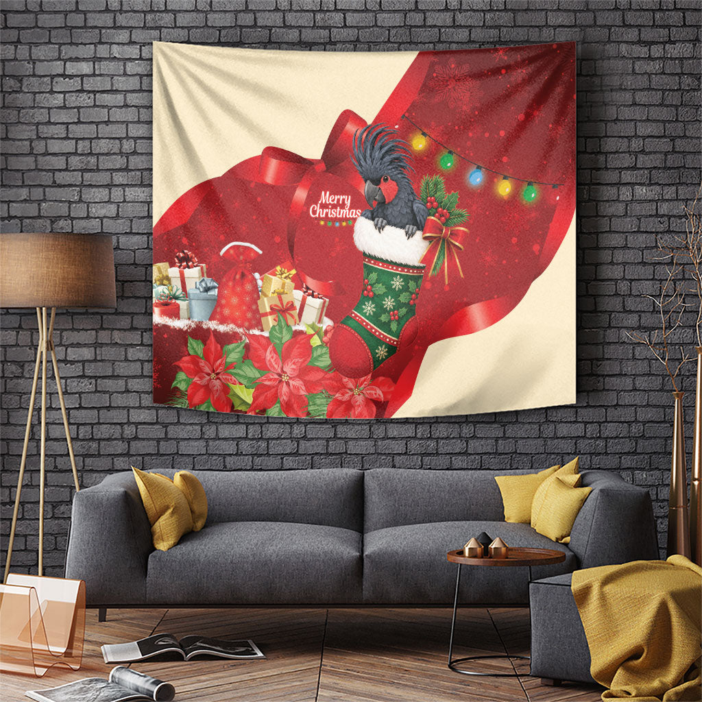 Palm Cockatoo Christmas Australia Tapestry Aussie Xmas Sock Coquette Bow