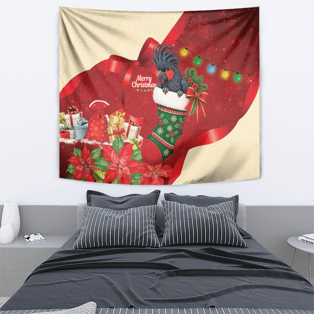 Palm Cockatoo Christmas Australia Tapestry Aussie Xmas Sock Coquette Bow