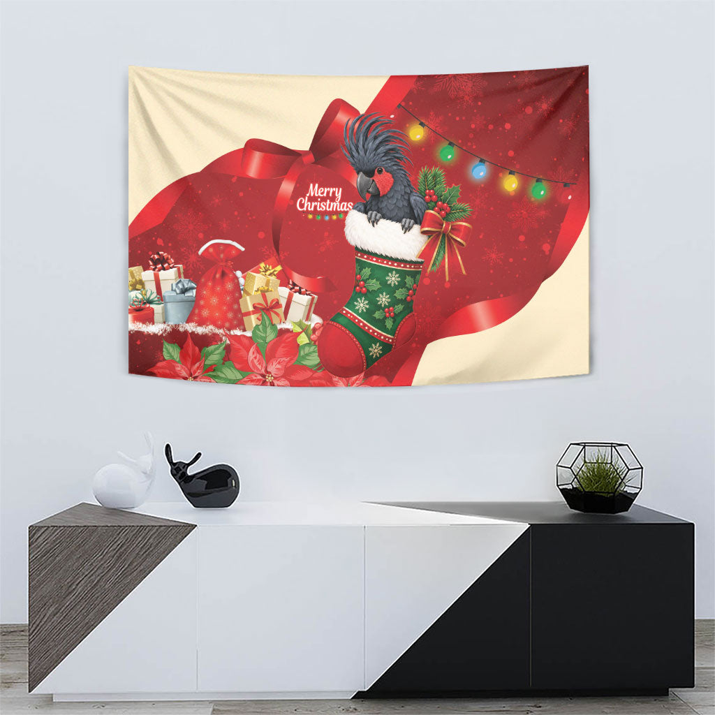 Palm Cockatoo Christmas Australia Tapestry Aussie Xmas Sock Coquette Bow