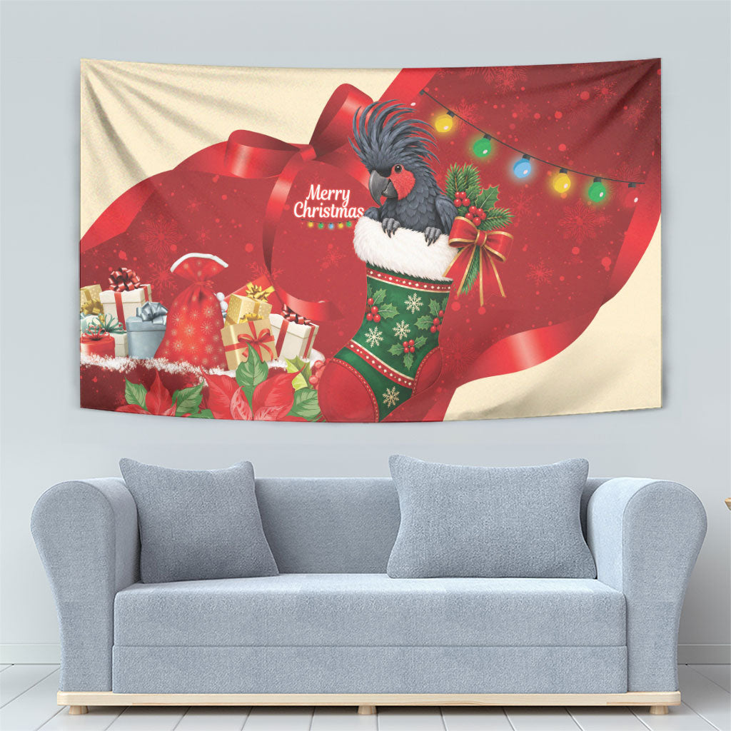 Palm Cockatoo Christmas Australia Tapestry Aussie Xmas Sock Coquette Bow