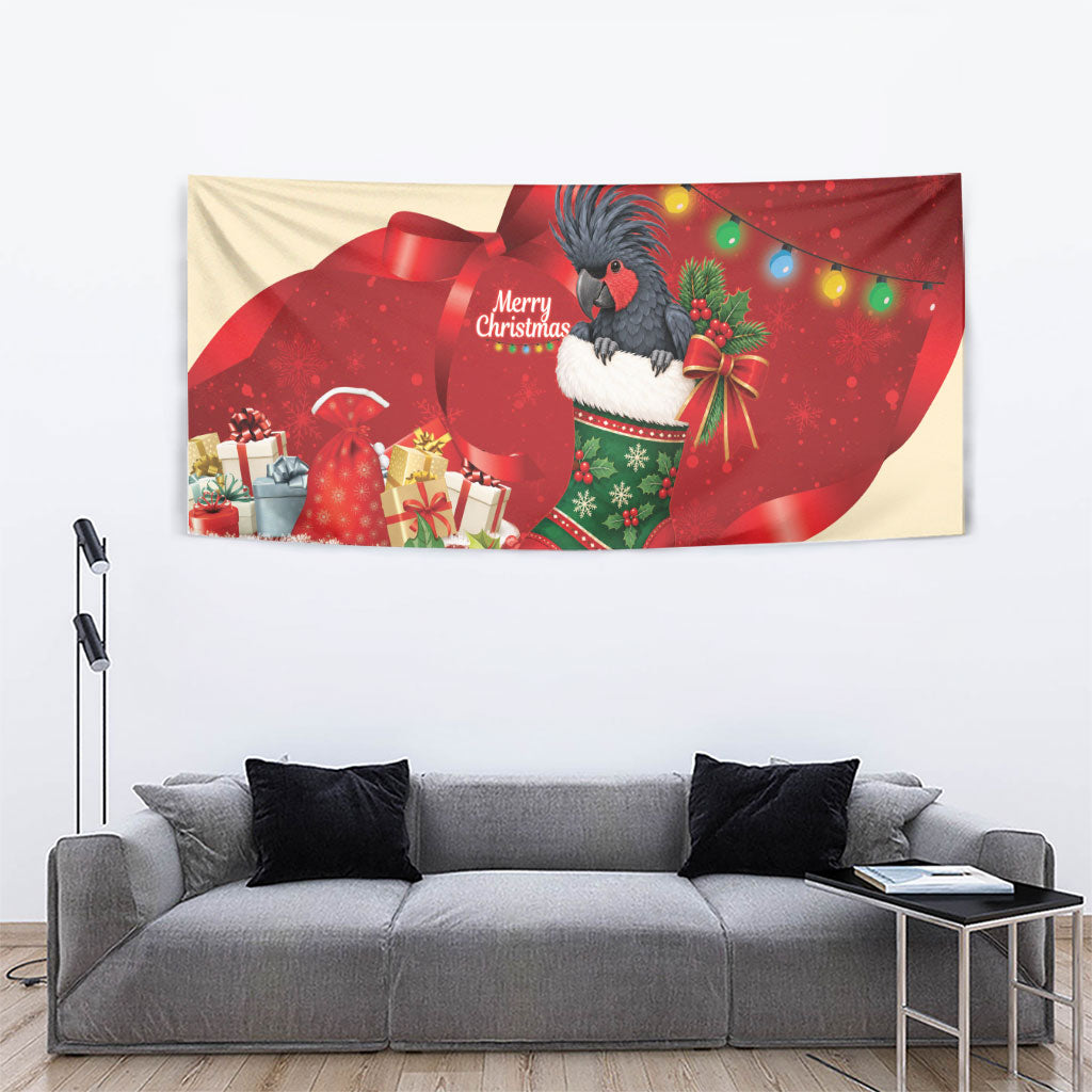 Palm Cockatoo Christmas Australia Tapestry Aussie Xmas Sock Coquette Bow