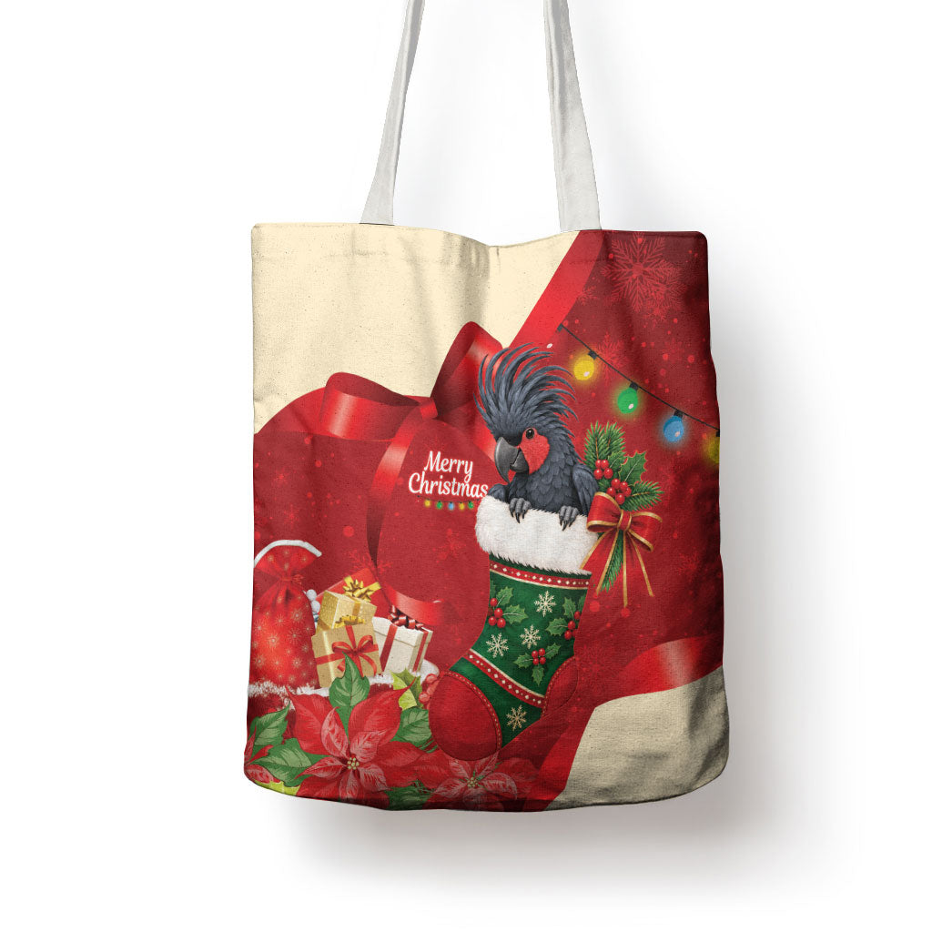 Palm Cockatoo Christmas Australia Tote Bag Aussie Xmas Sock Coquette Bow