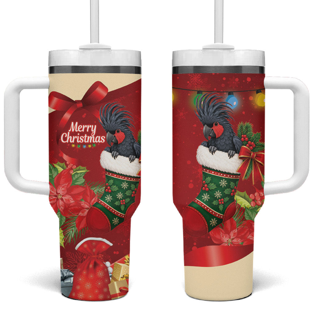 Palm Cockatoo Christmas Australia Tumbler With Handle Aussie Xmas Sock Coquette Bow