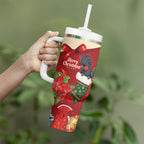 Palm Cockatoo Christmas Australia Tumbler With Handle Aussie Xmas Sock Coquette Bow