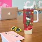 Palm Cockatoo Christmas Australia Tumbler With Handle Aussie Xmas Sock Coquette Bow