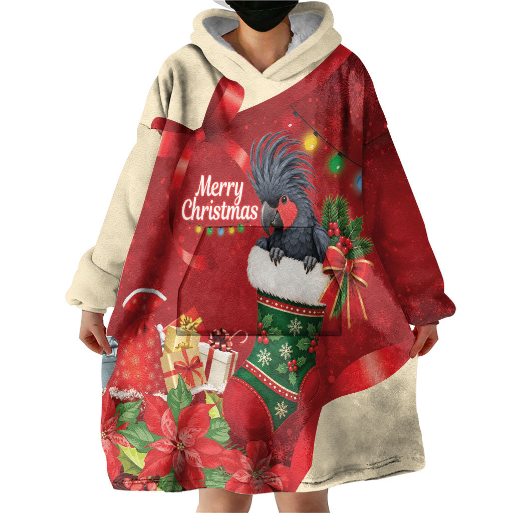 Palm Cockatoo Christmas Australia Wearable Blanket Hoodie Aussie Xmas Sock Coquette Bow