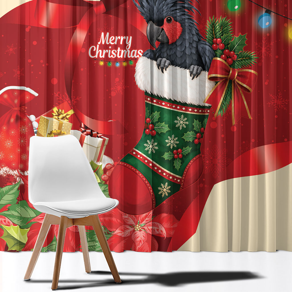 Palm Cockatoo Christmas Australia Window Curtain Aussie Xmas Sock Coquette Bow