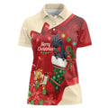 Palm Cockatoo Christmas Australia Women Polo Shirt Aussie Xmas Sock Coquette Bow
