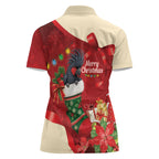 Palm Cockatoo Christmas Australia Women Polo Shirt Aussie Xmas Sock Coquette Bow