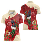 Palm Cockatoo Christmas Australia Women Polo Shirt Aussie Xmas Sock Coquette Bow