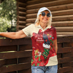 Palm Cockatoo Christmas Australia Women Polo Shirt Aussie Xmas Sock Coquette Bow