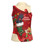 Palm Cockatoo Christmas Australia Women Sleeveless Polo Shirt Aussie Xmas Sock Coquette Bow